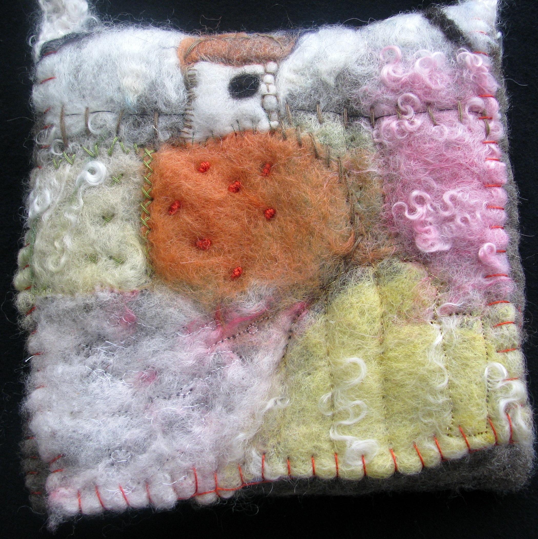 Other crafts using my mohair Felted-bag-small-cottage-in-the-fields-close-up